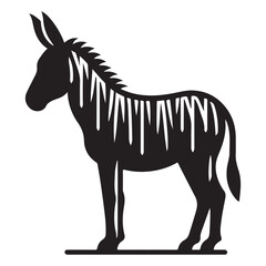 Simple Black Donkey Silhouette Vector