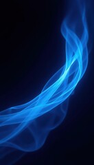 Obraz premium Abstract blue light swoosh, dynamic energy, black background , curve, cosmic, digital