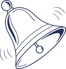 Minimal Alert Bell Icon with Small Dot Flat Vector Style