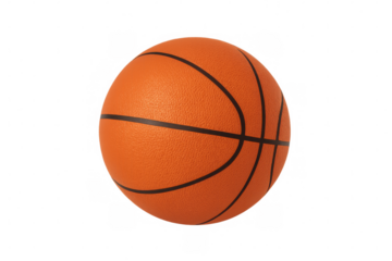 Photorealistic 3d basketball rotating against transparent backdrop, showcasing dynamic sports motion for graphic design and branding