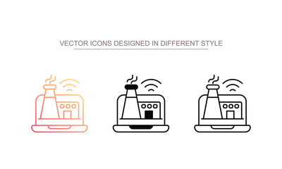 Digital Factory icon design with white background stock illustration