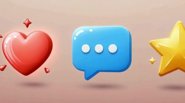 Playful Cartoon Social Networking Icons Animation on White Background