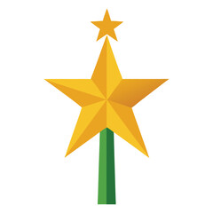 Obraz premium A star tree topper on the white background.eps