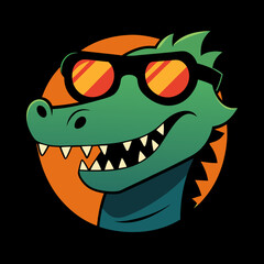 Graphic Alligator Head Vector Art Illustration