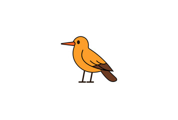 Cartoon sparrow or forest bird on white background. Vector illustration