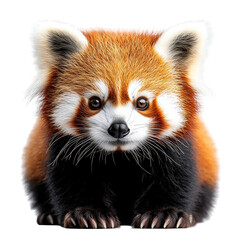 Fototapeta premium Captivating red panda portrait showcasing its distinctive reddish-brown fur markings