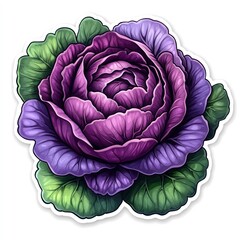 Obraz premium Ornamental Cabbage: A Purple Delight