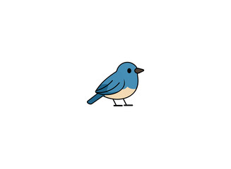Cartoon sparrow or forest bird on white background. Vector illustration	