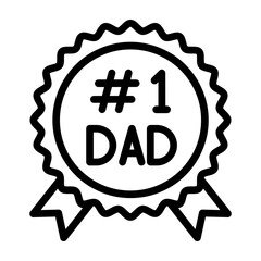 No  Dad Badge Vector Line Icon Design