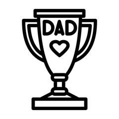 Trophy for Dad Vector Line Icon Design