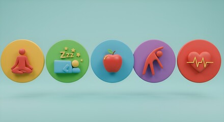 Well-being Elements: Illustration of Healthy Lifestyle Concept