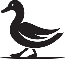 Black Duck Silhouette Vector Logo