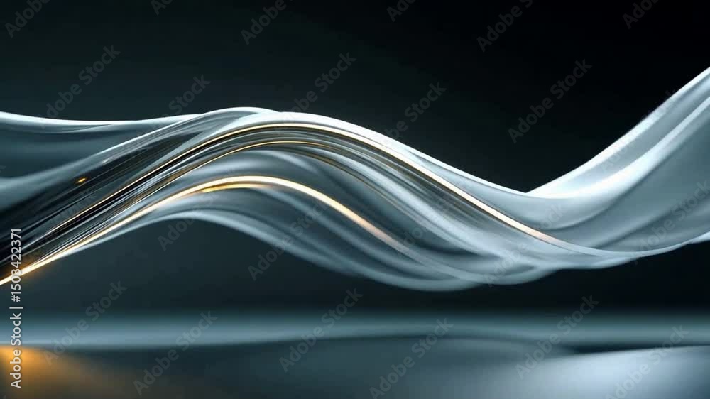Poster flowing ribbon of light: an artistic depiction of flowing light and movement, creating a mesmerizing