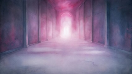 Obraz premium Fantasy Stage with Mist and Lighting