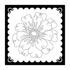 White lace doily with floral round pattern and pink blossom design