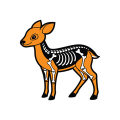 Deer dressed as a skeleton illustration for Halloween forest animal theme  