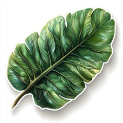 Vibrant Green Tropical Leaf Illustration