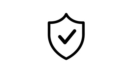 Shield icon with check mark representing security and protection  