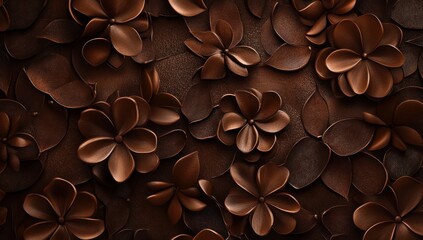 Obraz premium Chocolate flower pattern background texture