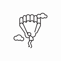 cloud parachutist person icon sign vector