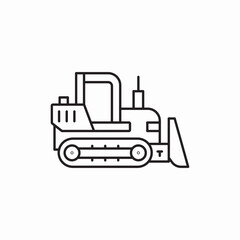 mining machine bulldozer transport construction icon sign vector