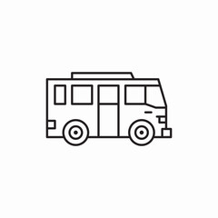 school bus public transport vehicle icon sign vector
