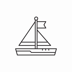 ship sailboat sea boat icon sign vector
