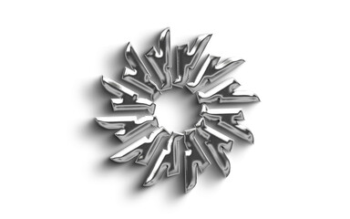 Abstract  Metallic  Silver element Object On a transparant Background
