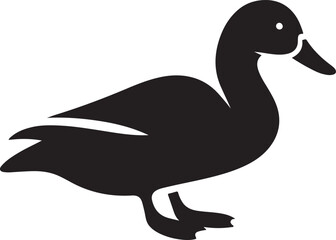 Black Duck Silhouette Vector Logo
