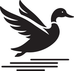 Black Duck Silhouette Vector Logo