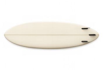 Classic white surfboard isolated on transparent background, perfect for summer surfing adventures