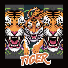 tiger head vector illustration