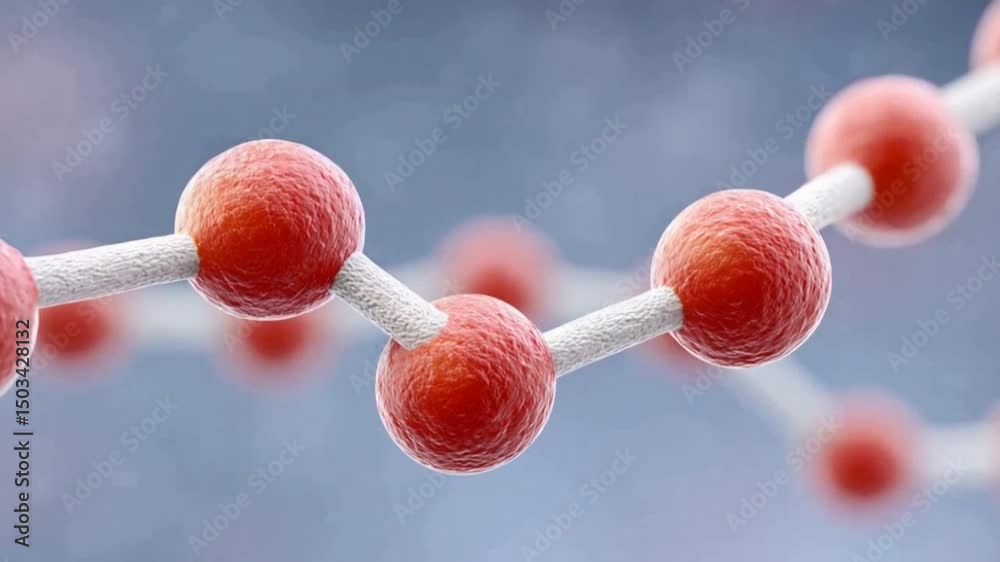 Aufkleber Molecular Chain: An abstract representation of a molecular chain. This intricate image showcases the elegant structure of molecular bonds, evoking the complexity of science.