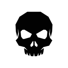 Fototapeta premium Black skull logo silhouette design on a white background 
