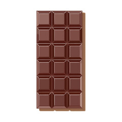 Obraz premium Chocolate bar pieces isolated on white background, sweet dessert