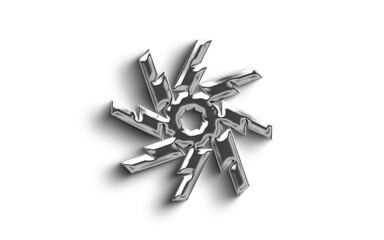 Abstract  Metallic  Silver element Object On a transparant Background