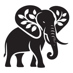 Majestic Black Elephant Silhouette Vector