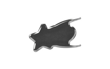 abstract chrome shape y2k element transparent background png