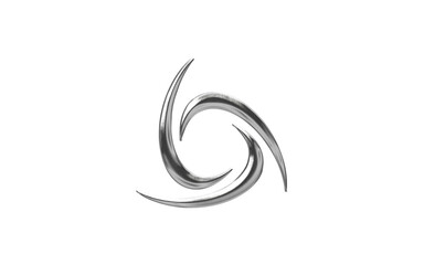 abstract chrome shape y2k element transparent background png