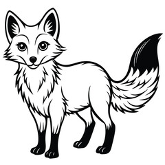 Obraz premium Red Fox vector illustration white background