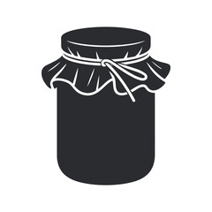 Silhouette of a Glass Jar with Fabric Lid and String Tie Closure