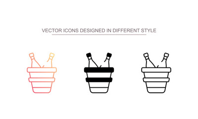 Beer Bucket icon design with white background stock illustration