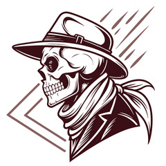 Adobe Illustrator Artwork gangster skull head Vector.