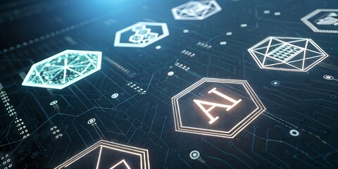 Futuristic Technology Vision Background with Digital Interface Elements