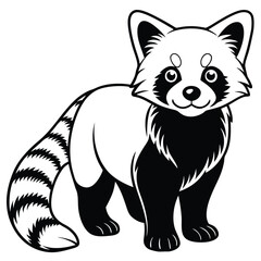 Obraz premium Red Panda vector illustration white background