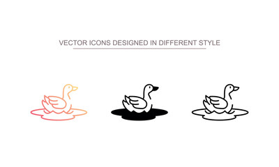 Duck icon design with white background stock illustration