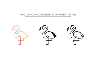 Flamingo icon design with white background stock illustration