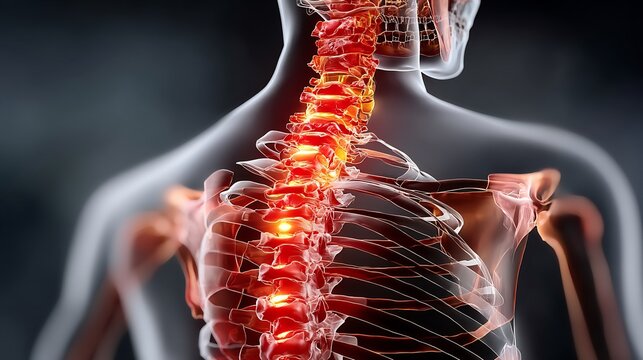 Lumbar vertebral damage spinal nerve compression after impact fall injury
