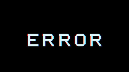 Error sign on black screen