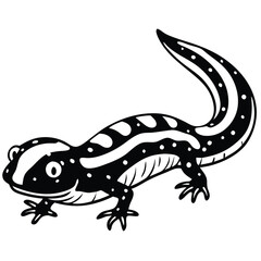 Red-Spotted Newt vector illustration white background